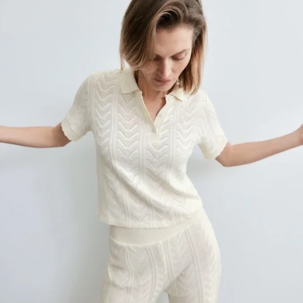 Zara Crocheted Flare Leg Pant